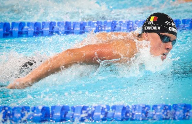 Belgian Simon Laviolette pictured in action during the heats of the Men s 400m Individual Medley, at the European Aquatics Championships in Paris, France on Monday 10 August 2026. VIRGINIExLEFOUR  x183074350x