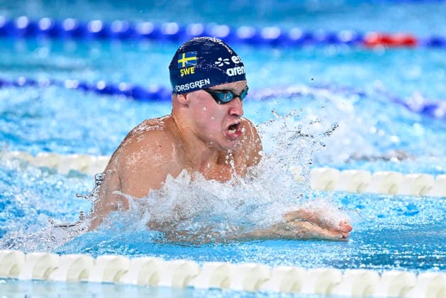 PARIS, FRANCE 20260810 Linus Forsgren in the 100 meter breaststroke, during the European Swimming Championships in Paris. ***The image is included in the SPORTS PACKAGE. For others PAYMENT IMAGE*** PARIS FRANCE x10430x *** PARIS, FRANCE 20260810 Linus Forsgren in the 100-meter breaststroke, during the European Swimming Championships in Paris ***This image is included in the SPORTS PACKAGE. For other images, please see PAYMENT IMAGE*** PARIS, FRANCE x10430x  Copyright: xChristinexOlsson TTx SIM-EM 2026 PARIS