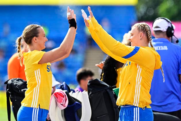 BIRMINGHAM, STORBRITANNIEN 20260810 Victoria Wickman och Axelina Johansson under kvalet för damer i kula under friidrotts-EM pa Alexander Stadium i Birmingham. *** Bilden ingar i SPORTPAKET. För övriga BETALBILD. *** BIRMINGHAM STORBRITANNIEN x10030x *** BIRMINGHAM, UNITED KINGDOM 20260810 Victoria Wickman and Axelina Johansson during the women’s shot put qualifying round at the European Athletics Championships at Alexander Stadium in Birmingham *** This image is included in the SPORT PACKAGE; for other images, see PAID CONTENT *** BIRMINGHAM, UNITED KINGDOM x10030x  Copyright: xJonasxEkströmer TTx FRIIDROTTS-EM 2026