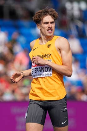 BIRMINGHAM, GREAT BRITAIN - AUGUST 10, 2026 : Alexander STEPANOV (GER Germany) competing in the heat over 800m during the European Athletics Championships at Alexander Stadium on August 10, 2026 in Birmingham, Great Britain. Nordrhein-Westfalen Great Britain Copyright: xLeahxKohringx