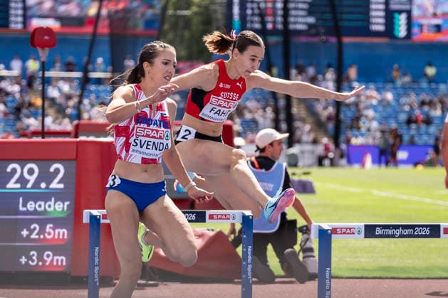 BIRMINGHAM, GREAT BRITAIN - AUGUST 10, 2026 : Annina FAHR (SUI Switzerland) competing in the 400m hurdles heats during the European Athletics Championships at Alexander Stadium on August 10, 2026 in Birmingham, Great Britain. Nordrhein-Westfalen Great Britain Copyright: xLeahxKohringx
