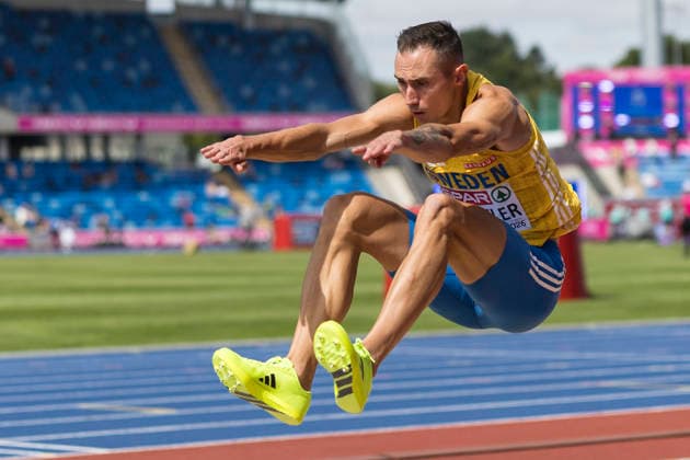 BIRMINGHAM, GREAT BRITAIN - AUGUST 10, 2026 : Thobias MONTLER (SWE Sweden) competing in the long jump during the European Athletics Championships at Alexander Stadium on August 10, 2026 in Birmingham, Great Britain. Oregon Great Britain Copyright: xAxelxKohringx