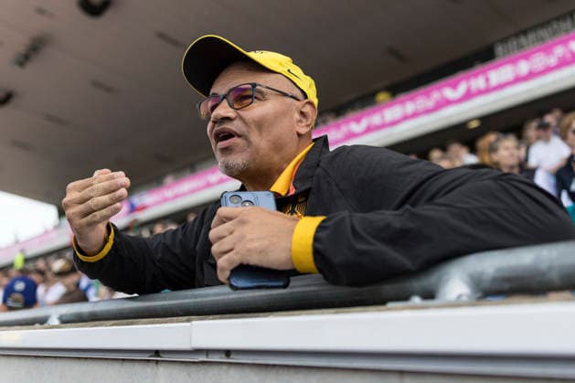 BIRMINGHAM, GREAT BRITAIN - AUGUST 10, 2026 : Charles Friedek, former triple jump world champion, coaching during the long jump of the European Athletics Championships at Alexander Stadium on August 10, 2026 in Birmingham, Great Britain. Oregon Great Britain Copyright: xAxelxKohringx