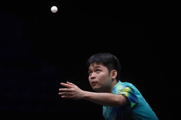 2026 WTT Europe Smash - Sweden - Main Draw Lin Shidong of China serves the ball against Chen Yuanyu of China during the Men s Singles Round of 64 at the 2026 Europe Smash at the Malmo Arena in Malmo, Sweden, on August 10, 2026. Malmo Sweden  Copyright: xRemyxGrosx originalFilename:gros-europesm260810_nplRW.jpg