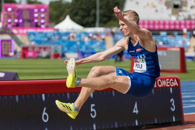 BIRMINGHAM, GREAT BRITAIN - AUGUST 10, 2026 : Kristian PULLI (FIN Finland) competing in the long jump qualification during the European Athletics Championships at Alexander Stadium on August 10, 2026 in Birmingham, Great Britain. Oregon Great Britain Copyright: xAxelxKohringx