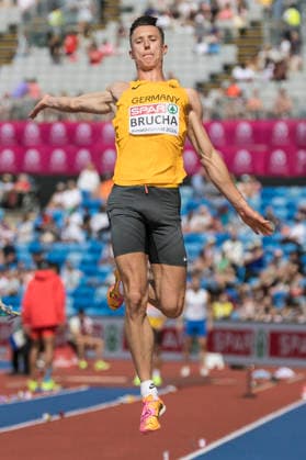 BIRMINGHAM, GREAT BRITAIN - AUGUST 10, 2026 : Kevin BRUCHA (GER Germany) competing in the long jump qualification during the European Athletics Championships at Alexander Stadium on August 10, 2026 in Birmingham, Great Britain. Oregon Great Britain Copyright: xAxelxKohringx