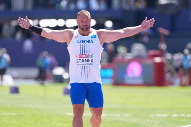 European Athletics Championships, Birmingham, United Kingdom, August 10, 2026. Tomas Stanek of the Czech Republic during his final attempt in the shot put qualifying round. (CTKxPhoto JaroslavxSvoboda) CTKPhotoP2026081003603  CTKPhotoP2026081003603