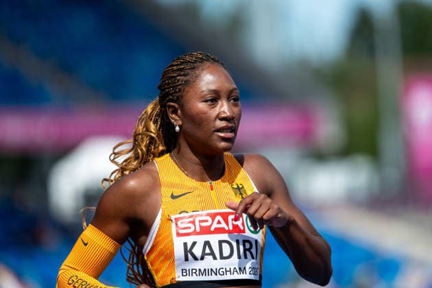 10.08.2026, GBR, Leichtathletik, Europameisterschaft 2026, Morgensession Tag 1, Birmingham Chelsea Kadiri ( Deutschland ), 100 Meter Sprint Damen, Vorlauf Birmingham Alexander Stadium England Großbritannien *** August 10, 2026, GBR, Track and Field, 2026 European Championships, Morning Session, Day 1, Birmingham, Chelsea Kadiri (Germany), Women s 100-Meter Dash, Preliminary Round, Birmingham Alexander Stadium, England, Great Britain Copyright: xNordphoto Memmlerx
