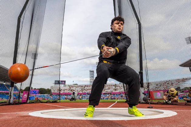 BIRMINGHAM, GREAT BRITAIN - AUGUST 10, 2026 : Merlin HUMMEL (GER Germany) competing in the hammer throw qualification during the European Athletics Championships at Alexander Stadium on August 10, 2026 in Birmingham, Great Britain. Oregon Great Britain Copyright: xAxelxKohringx