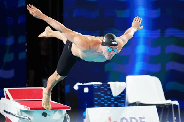 Simone Cerasuolo at the Swimming European Aquatics Championships Paris 2026, Paris, August 10, 2026 .  Copyright: xGianxMattiaxD Alberto LaPressex