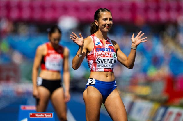 BIRMINGHAM, UNITED KINGDOM - AUGUST 10: Natalija Å venda of Croatia competes in the Women s 400m Hurdles during the European Athletics Championships at Alexander Stadium on August 10, 2026 in Birmingham, United Kingdom. England United Kingdom Copyright: xBEAUTIFULxSPORTS TobiasxLacknerx