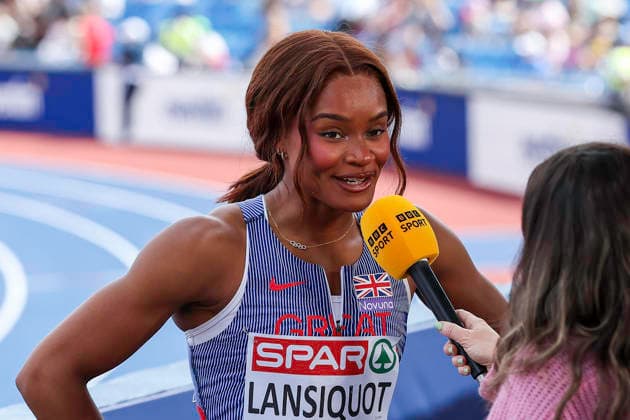 27th European Athletics Championships - Birmingham 2026: Day One GB s Imani Lansiqout is interviewed by BBC after competing in the first round one heat of the Women s 100m during Day One of the 2026 European Athletics Championships at the Alexander Stadium, Perry Bar, Birmingham in England, on August 10, 2026. Perry Bar Birmingham United Kingdom  Copyright: xMIxNewsx originalFilename:fletcher-european260810_np6ZM.jpg