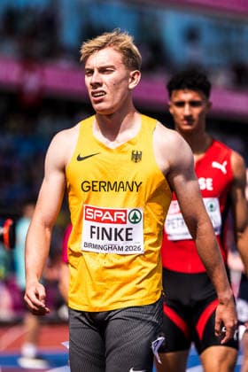 European Athletics Championships; Birmingham, 10.08.2026 BIRMINGHAM, UNITED KINGDOM - AUGUST 10: Thorben Finke (GER - Germany) after the first round of the mens 400 m on August 10, 2026 in Birmingham, United Kingdom. *** European Athletics Championships, Birmingham, August 10, 2026 BIRMINGHAM, UNITED KINGDOM AUGUST 10 Thorben Finke (GER) of Germany after the first round of the men s 400-meter race on August 10, 2026, in Birmingham, United Kingdom Copyright: xBEAUTIFULxSPORTS UlfxSchillerx