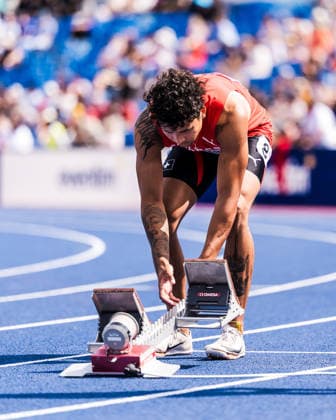European Athletics Championships; Birmingham, 10.08.2026 BIRMINGHAM, UNITED KINGDOM - AUGUST 10: Haydn Brotschi (Switzerland) prepares for the first round of the mens 400 m on August 10, 2026 in Birmingham, United Kingdom. *** European Athletics Championships, Birmingham, August 10, 2026 BIRMINGHAM, UNITED KINGDOM AUGUST 10 Haydn Brotschi of Switzerland prepares for the first round of the men s 400-meter race on August 10, 2026, in Birmingham, United Kingdom Copyright: xBEAUTIFULxSPORTS UlfxSchillerx