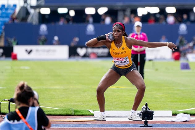 10.08.2026, GBR, Leichtathletik, Europameisterschaft 2026, Morgensession Tag 1, Birmingham Nina Chioma Ndubuisi ( Deutschland ), Kugelstoßen Damen, Qualifikation Birmingham Alexander Stadium England Großbritannien *** August 10, 2026, GBR, Track and Field, 2026 European Championships, Morning Session, Day 1, Birmingham Nina Chioma Ndubuisi (Germany), Women s Shot Put, Qualifying Round, Alexander Stadium, Birmingham, England, Great Britain Copyright: xNordphoto Memmlerx