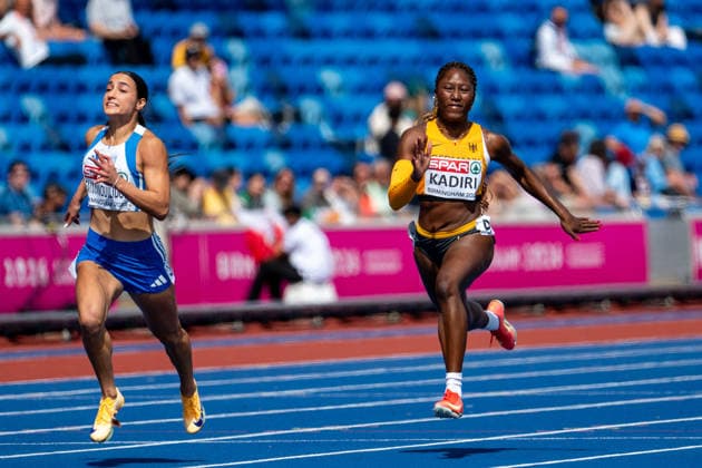 10.08.2026, GBR, Leichtathletik, Europameisterschaft 2026, Morgensession Tag 1, Birmingham Chelsea Kadiri ( Deutschland ), 100 Meter Sprint Damen, Vorlauf Birmingham Alexander Stadium England Großbritannien *** August 10, 2026, GBR, Track and Field, 2026 European Championships, Morning Session, Day 1, Birmingham, Chelsea Kadiri (Germany), Women s 100-Meter Dash, Preliminary Round, Birmingham Alexander Stadium, England, Great Britain Copyright: xNordphoto Memmlerx