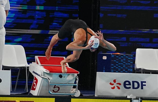 10 Aout European Aquatics Championships Paris 2026 Wattel Marie of France During the heats 100 M Freestyle at the European Swimming Championships at the Greater Paris Metropolis Olympic Aquatics Centre in Paris (France) on August 10, 2026.Credit Laurent Lairys parisFrance  Copyright: xLaurentxLairysx