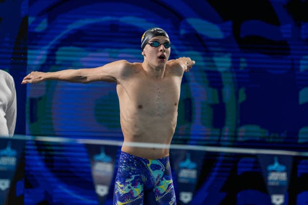 SWIMMING - EAC 2026 PARIS,FRANCE,10.AUG.26 - SWIMMING - European Aquatics Championships Paris 2026, 4x100m medley, men. Image shows Finn Hammer (GER).  GEPAxpictures xPhilippxBrem