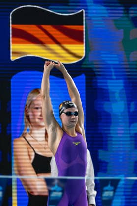 SWIMMING - EAC 2026 PARIS,FRANCE,10.AUG.26 - SWIMMING - European Aquatics Championships Paris 2026, 200m backstroke, women. Image shows Lisa Seidel (GER).  GEPAxpictures xPhilippxBrem