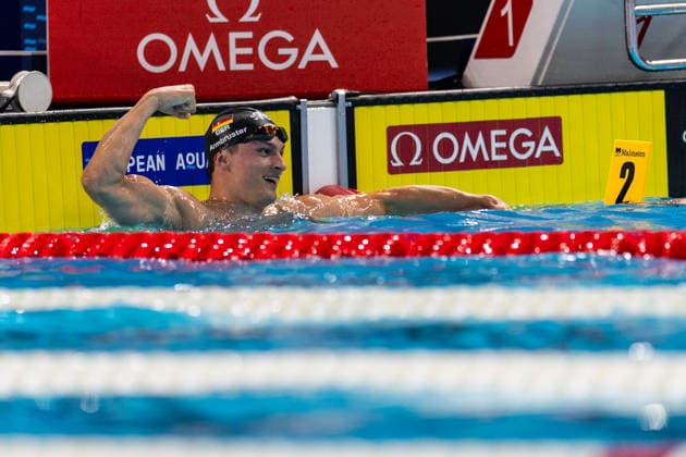 SWIMMING - EAC 2026 PARIS,FRANCE,10.AUG.26 - SWIMMING - European Aquatics Championships Paris 2026, 50m butterfly, men. Image shows Luca Armbruster (GER).  GEPAxpictures xPhilippxBrem