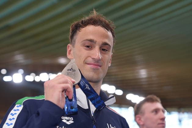 Alberto Razzetti silver medal 400 medley European Swimming Championships Paris 2026, Paris, August 10, 2026.  Copyright: xGianxMattiaxD Alberto LaPressex