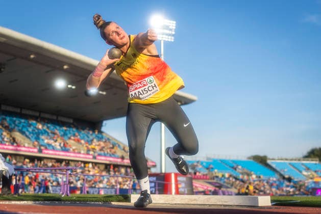 BIRMINGHAM, GREAT BRITAIN - AUGUST 10, 2026 : Katharina MAISCH (GER Germany) competing in the shop put final during the European Athletics Championships at Alexander Stadium on August 10, 2026 in Birmingham, Great Britain. Oregon Great Britain Copyright: xAxelxKohringx