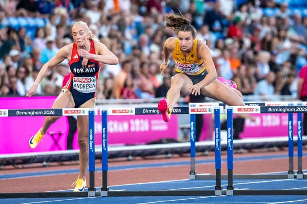 BIRMINGHAM, GREAT BRITAIN - AUGUST 10, 2026 : Rosina SCHNEIDER (GER Germany) competing in the 100m hurdles during the European Athletics Championships at Alexander Stadium on August 10, 2026 in Birmingham, Great Britain. Nordrhein-Westfalen Great Britain Copyright: xLeahxKohringx