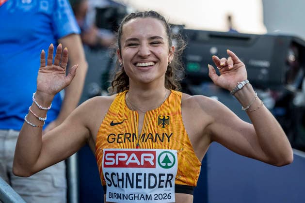 BIRMINGHAM, GREAT BRITAIN - AUGUST 10, 2026 : Rosina SCHNEIDER (GER Germany) competing in the 100m hurdles during the European Athletics Championships at Alexander Stadium on August 10, 2026 in Birmingham, Great Britain. Nordrhein-Westfalen Great Britain Copyright: xLeahxKohringx