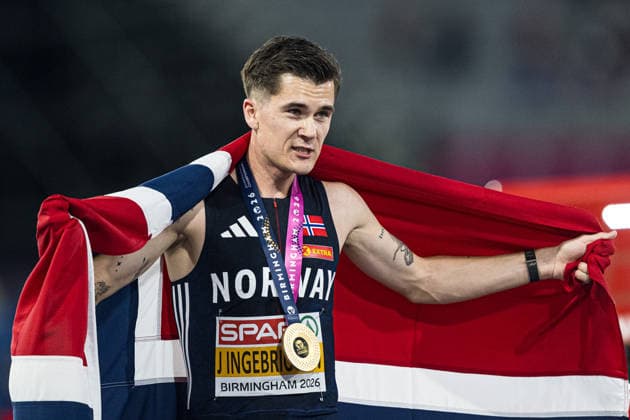 Athletics, European Championships in Birmingham, 5000m, men, European champion Jakob Ingebrigtsen