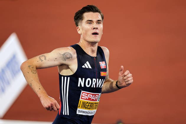 2026 European Athletics Championships, Alexander Stadium, Birmingham, England 10 8 2026 Men™s 5000m Final Norway™s Jakob Ingebrigtsen celebrates winning the race Jakob Ingebrigtsen celebrates winning the race 10 8 2026  Copyright: xx 0U6A6024