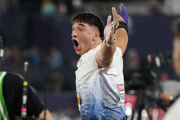 Athletics, European Championships in Birmingham, shot put, men, European champion Leonardi Fabbri