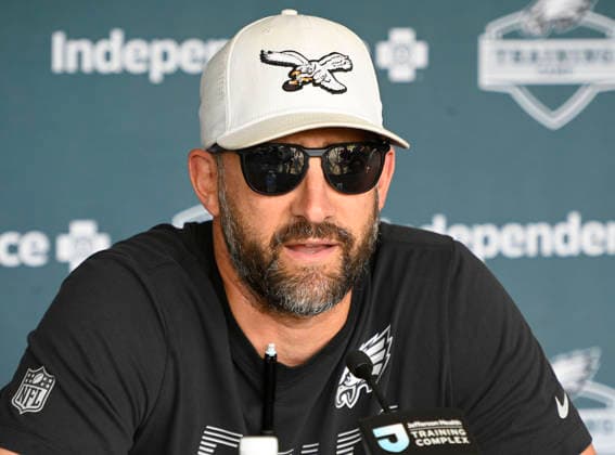 August 10, 2026, Philadelphia, Pennsylvania, United States: Eagles head coach, NICK SIRIANNI, holds a presser before the teamÃ¢â‚¬â ¢s midmorning training camp held at the Jefferson Health Training Complex in Philadelphia Pa NFL, American Football Herren, USA 2026: Philadelphia Eagles Training Camp  - ZUMArf1_ 20260810_zaf_rf1_004 Copyright: xRickyxFitchettx