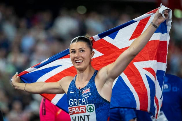 BIRMINGHAM, GREAT BRITAIN - AUGUST 10, 2026 : Amy HUNT (GBR Great Britain) wins over 100m during the European Athletics Championships at Alexander Stadium on August 10, 2026 in Birmingham, Great Britain. Nordrhein-Westfalen Great Britain Copyright: xLeahxKohringx