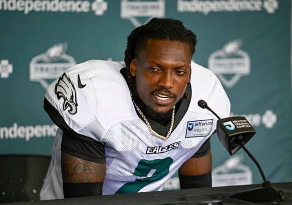August 10, 2026, Philadelphia, Pennsylvania, United States: EagleÃ¢â‚¬â ¢s CB RIQ WOOLEN (2) at a post practice presser at training camp held at the Jefferson Health Training Complex in Philadelphia Pa NFL, American Football Herren, USA 2026: Philadelphia Eagles Training Camp  - ZUMArf1_ 20260810_zaf_rf1_033 Copyright: xRickyxFitchettx