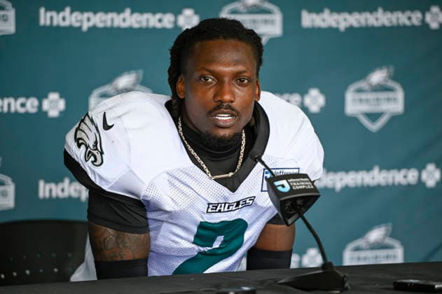 August 10, 2026, Philadelphia, Pennsylvania, United States: EagleÃ¢â‚¬â ¢s CB RIQ WOOLEN (2) at a post practice presser at training camp held at the Jefferson Health Training Complex in Philadelphia Pa NFL, American Football Herren, USA 2026: Philadelphia Eagles Training Camp  - ZUMArf1_ 20260810_zaf_rf1_035 Copyright: xRickyxFitchettx