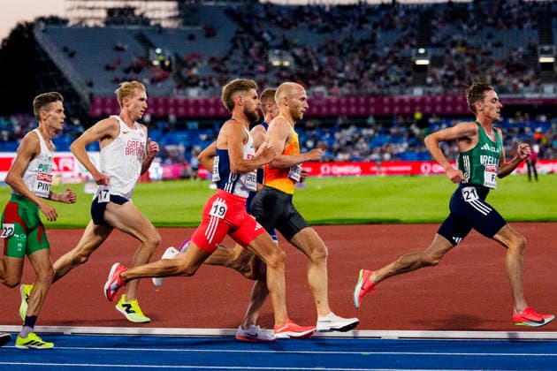 BIRMINGHAM, GREAT BRITAIN - AUGUST 10, 2026 : Florian BREMM (GER Germany) competing in the 5000m final during the European Athletics Championships at Alexander Stadium on August 10, 2026 in Birmingham, Great Britain. Nordrhein-Westfalen Great Britain Copyright: xLeahxKohringx