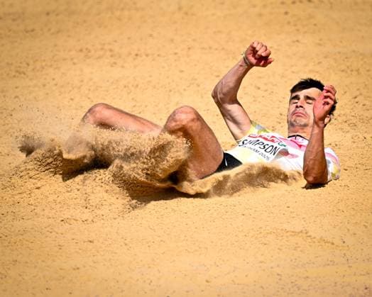 European Athletics Championships Birmingham 2026 - day 1 BIRMINGHAM, ENGLAND - AUGUST 10 : Sampson Yanni (BEL) in action during the long jump qualifiers on day 1 of the Birmingham 2026 European Athletics Championships on August 10, 2026 in Birmingham, England, 10 08 2026  Copyright: xTomasxSiskx