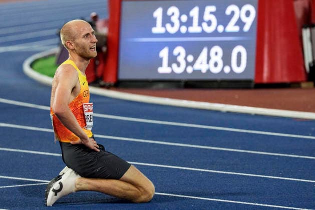 BIRMINGHAM, GREAT BRITAIN - AUGUST 10, 2026 : Silver over 5000m for Florian BREMM (GER Germany) during the European Athletics Championships at Alexander Stadium on August 10, 2026 in Birmingham, Great Britain. Nordrhein-Westfalen Great Britain Copyright: xLeahxKohringx