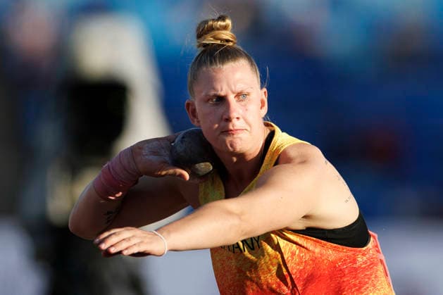 BIRMINGHAM, GREAT BRITAIN - AUGUST 10, 2026 : Katharina MAISCH (GER Germany) competing in the shot put final during the European Athletics Championships at Alexander Stadium on August 10, 2026 in Birmingham, Great Britain. Oregon Great Britain Copyright: xAxelxKohringx