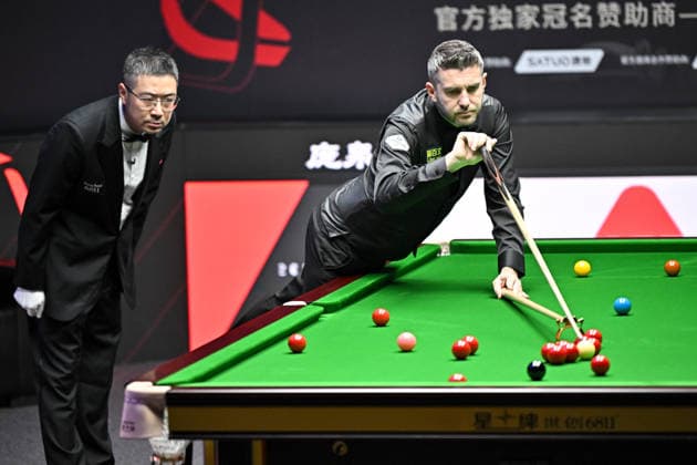 TAIYUAN, CHINA - AUGUST 10: Mark Selby of England plays a shot in the first round match against Pang Junxu of China on day 3 of the 2026 World Snooker Tour China Open at Taiyuan Binhe Sports Center on August 10, 2026 in Taiyuan, Shanxi Province of China.  Copyright: xChinaxNewsxServicex 111659287290