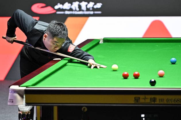 TAIYUAN, CHINA - AUGUST 10: Pang Junxu of China plays a shot in the first round match against Mark Selby of England on day 3 of the 2026 World Snooker Tour China Open at Taiyuan Binhe Sports Center on August 10, 2026 in Taiyuan, Shanxi Province of China.  Copyright: xChinaxNewsxServicex 111659287381
