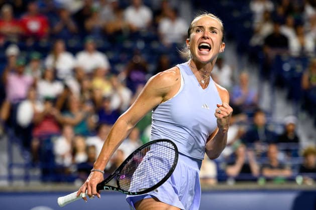 August 10, 2026, Toronto, Ontario, Canada: ELINA SVITOLINA of Ukraine reacts after her victory over Ekaterina Alexandrova in their quarterfinal match at the National Bank Open, part of the Hologic WTA, Tennis Damen Tour at Sobeys Stadium. Svitolina defeated Alexandrova 3-6, 6-0, 6-3 to advance to the semifinals. Toronto Canada - ZUMAr228 20260810_znp_r228_005 Copyright: xVasiliyxRyabykhx