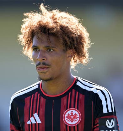 Jean Matteo Bahoya takes photos at the soccer exhibition match between Eintracht Frankfurt and Hull City on August 8, 2026, in Frankfurt. DFL and DFB regulations prohibit any use of photographs as image sequences and or quasi-video.