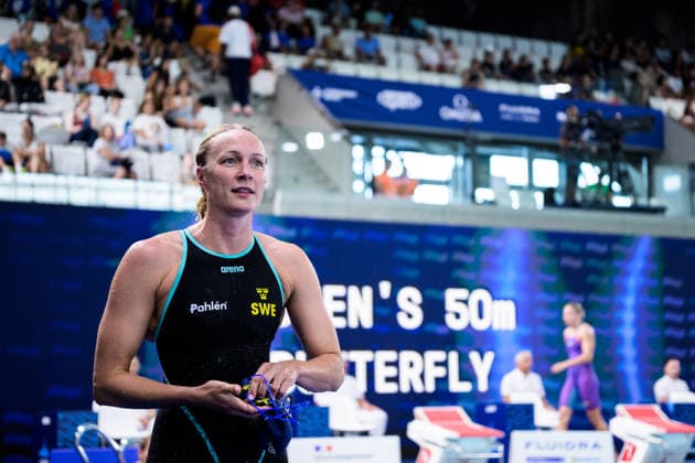 260811 Sarah Sjöström of Sweden after competing in women™s 50 meters butterfly swimming heats during day twelve of the 2026 European Aquatics Championships on August 11, 2026 in Saint-Denis. Photo: Joel Marklund BILDBYRAN kod JM JM0839 bbeng simning swimming svomming 2026 european aquatics championships em dam Sverige Sweden *** August 11, 2026: Sarah Sjöström of Sweden after competing in the women’s 50-meter butterfly swimming heats on day twelve of the 2026 European Aquatics Championships on August 11, 2026 in Saint Denis. Photo by Joel Marklund. BILDBYRAN code JM JM0839 bbeng swimming 2026 European Aquatics Championships women s Sweden  Copyright: JOELxMARKLUND BB260811JM005