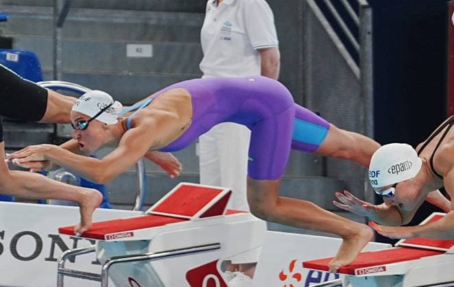 11 Aout European Aquatics Championships Paris 2026 Laurent Lairys MAXPPP - Cachot Albane of France During the Heats 50 M Butterfly Women at the European Swimming Championships at the Greater Paris Metropolis Olympic Aquatics Centre in Paris (France) on August 11, 2026.Credit Laurent Lairys paris FRANCE  Copyright: xMAXPPPxLaurentxLairysx LLR202608119893 LLR202608119893