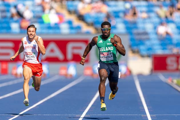 2026 European Athletics Championships, Alexander Stadium, Birmingham, England 11 8 2026 Men™s 100m Round One Heat 2 Ireland™s Bori Akinola wins his heat Bori Akinola 11 8 2026  Copyright: xx 0U6A6738