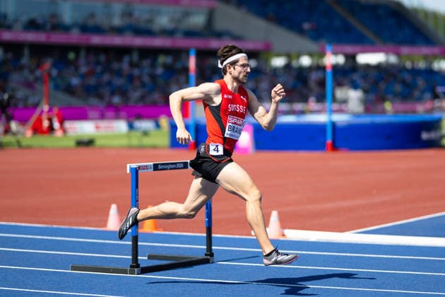 BIRMINGHAM, UNITED KINGDOM - AUGUST 11: Dany Brand of Switzerland competes in the Men s 400m Hurdles during the European Athletics Championships at Alexander Stadium on August 11, 2026 in Birmingham, United Kingdom. England United Kingdom Copyright: xBEAUTIFULxSPORTS TobiasxLacknerx