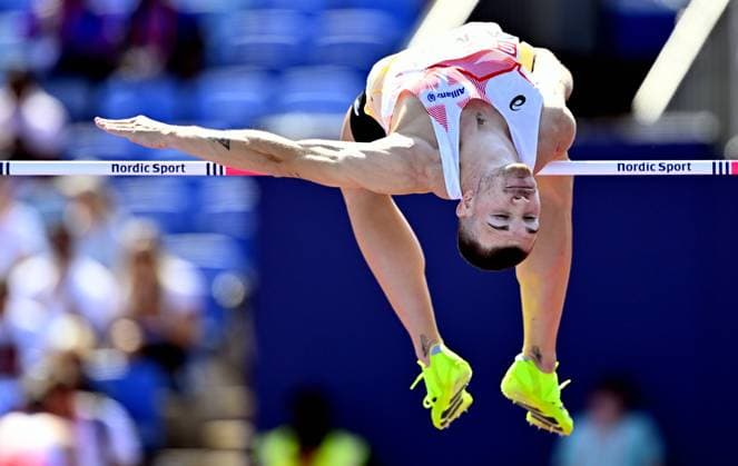RECORD DATE NOT STATED Belgian Thomas Carmoy participates in the Men High Jump qualification, on the second day of the European Athletics Championships (August 10-18) in Birmingham, United Kingdom, on Tuesday 11 August 2026. ERICxLALMAND  x183157059x