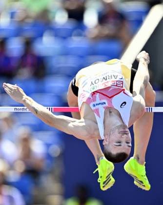RECORD DATE NOT STATED Belgian Thomas Carmoy participates in the Men High Jump qualification, on the second day of the European Athletics Championships (August 10-18) in Birmingham, United Kingdom, on Tuesday 11 August 2026. ERICxLALMAND  x183157085x