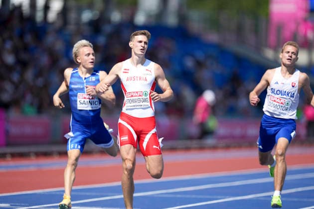ATHLETICS - European Athletics Championships BIRMINGHAM,ENGLAND,11.AUG.26 - ATHLETICS - European Athletics Championships, 400m hurdles, Men. Image shows Niklas Strohmayer-Dangl (AUT).  GEPAxpictures xRanjithxKumar